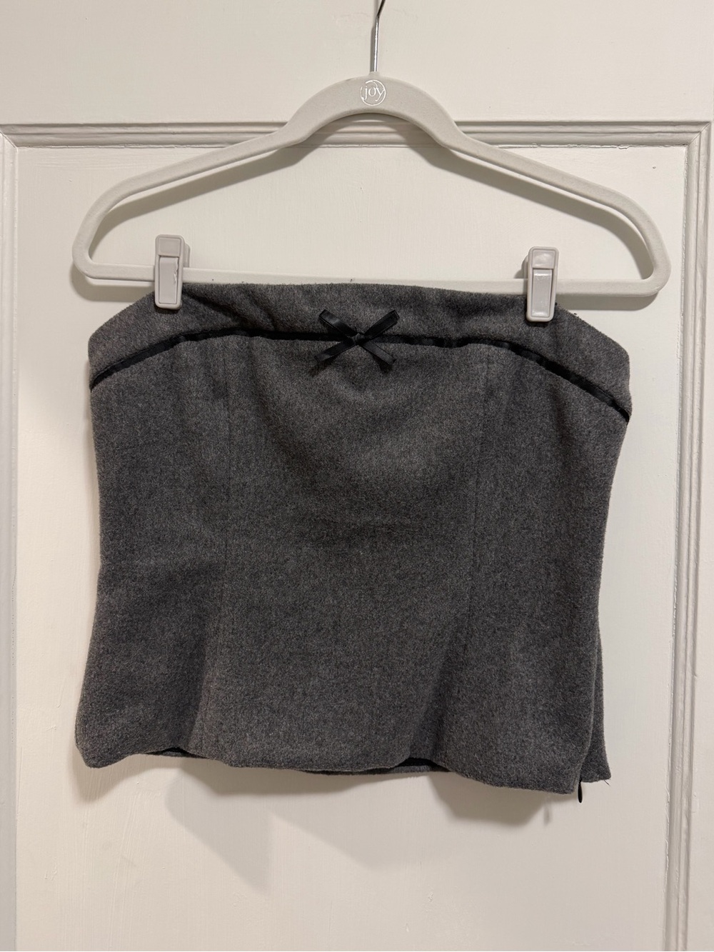 Gray Strapless Top